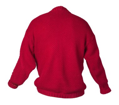 Kadın örgü süveter beyaz arka planda izole