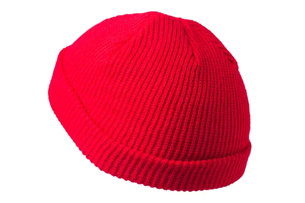 Docker pletený klobouk izolované na bílém pozadí. módní rapperský klobouk. rybář klobouku — Stock fotografie