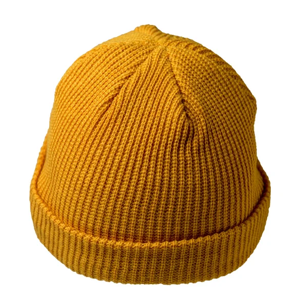 Cappello a maglia Docker isolato su sfondo bianco. cappello da rapper alla moda. cappello pescatore — Foto Stock