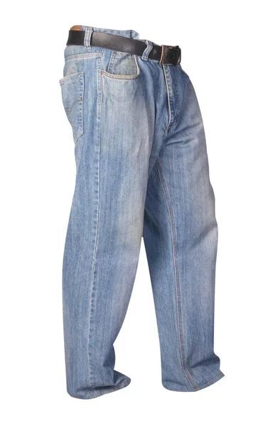 Blå jeans isolerad på vit bakgrund. Vackra jeans — Stockfoto