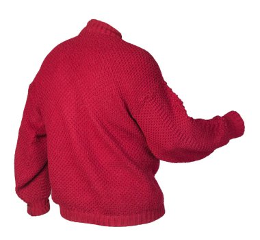 Kadın örgü süveter beyaz arka planda izole