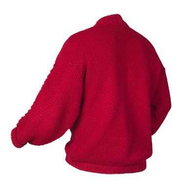 Kadın örgü süveter beyaz arka planda izole