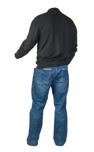 Suéter de los hombres y jeans aislados en ropa background.casual blanco —  Fotos de Stock