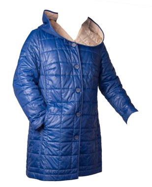 Kapüşonlu kadın ceketi beyaz arka planda izole edilmiş.. 