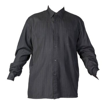 Beyaz arka planda uzun kollu erkek gömleği..