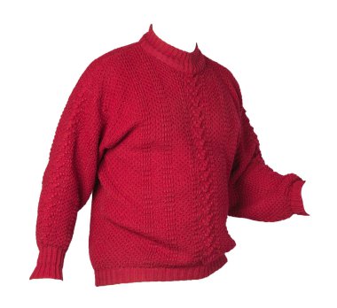 Kadın örgü süveter beyaz arka planda izole