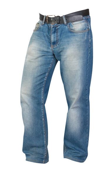 Blue jeans isolated on white background.Beautiful  jeans 