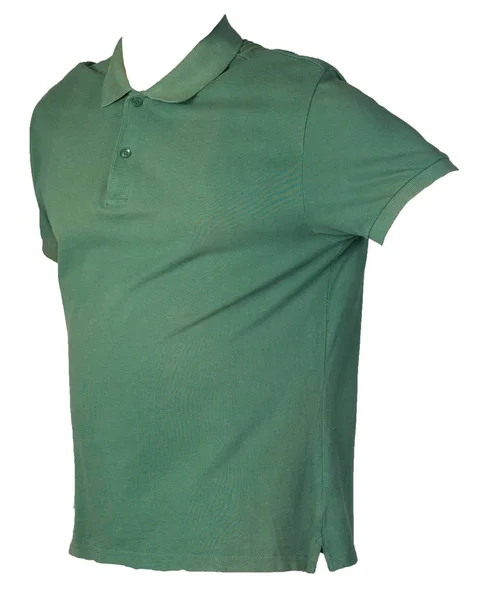Camiseta de manga curta isolada na camisa de algodão de fundo branco — Fotografia de Stock
