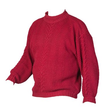 Kadın örgü süveter beyaz arka planda izole