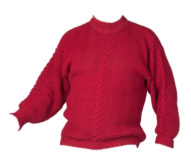 Kadın örgü süveter beyaz arka planda izole