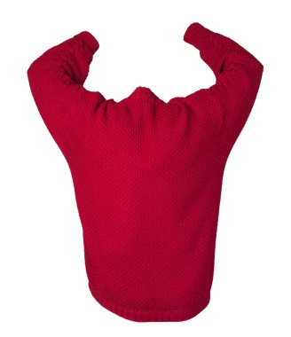 Kadın örgü süveter beyaz arka planda izole