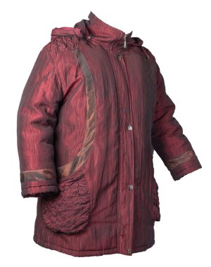 Kapüşonlu kadın ceketi beyaz arka planda izole edilmiş.. 