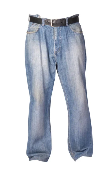 Синие джинсы на белом фоне. — стоковое фото