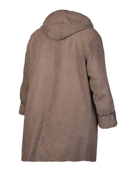 Samičí kabát s kapucí Izolovaný na bílém pozadí. — Stock fotografie