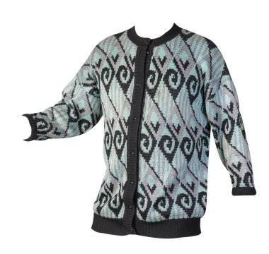 Kadın örgü süveter beyaz arka planda izole