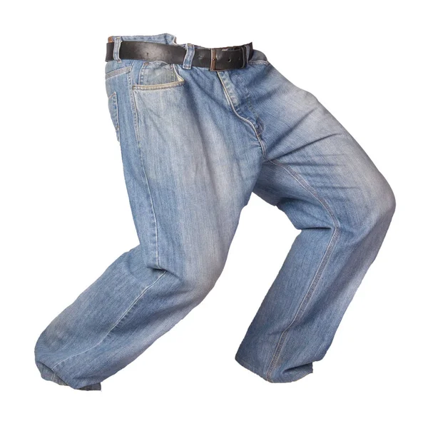 Blå jeans isolerad på vit bakgrund. Vackra jeans — Stockfoto