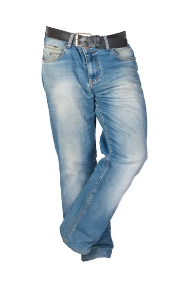 Blue jeans geïsoleerd op een witte achtergrond. Mooie jeans Rechtenvrije Stockfoto's