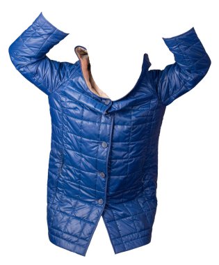 Kapüşonlu kadın ceketi beyaz arka planda izole edilmiş.. 