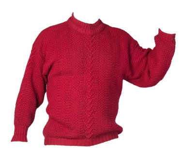 Kadın örgü süveter beyaz arka planda izole