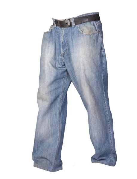 Blå jeans isolerad på vit bakgrund. Vackra jeans — Stockfoto