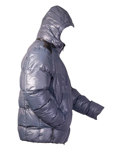 Beyaz arka planda izole edilmiş kapüşonlu bir erkek ceketi. Rüzgâr Kırması