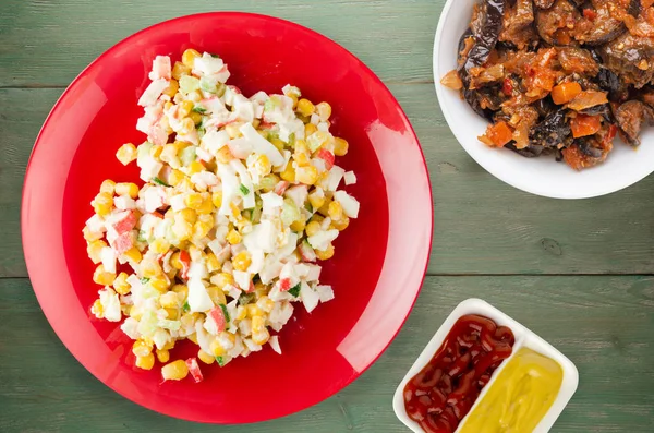 Crab salad on a plate — Stock Photo, Image