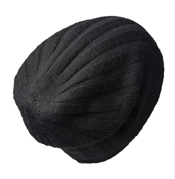 Cappello lavorato a maglia isolato su fondo bianco. cappello elegante. moda — Foto Stock