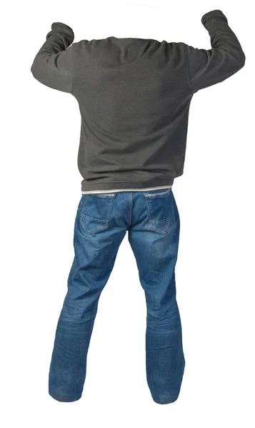 Чоловічий светр і джинси ізольовані на білому тлі. випадковий згусток — стокове фото