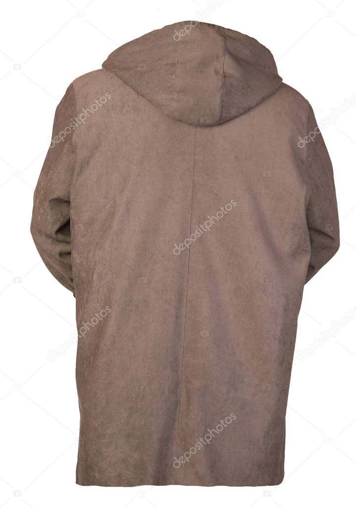 female coat with a hood Isolated on a white background. 
