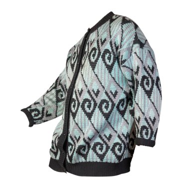 Kadın örgü süveter beyaz arka planda izole