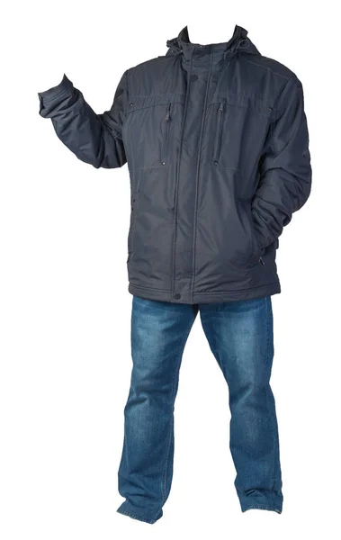 Men's jacket and jeans isolated on white background. — Stock Photo, Image