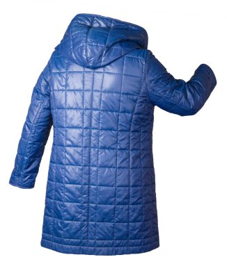 Kapüşonlu kadın ceketi beyaz arka planda izole edilmiş..