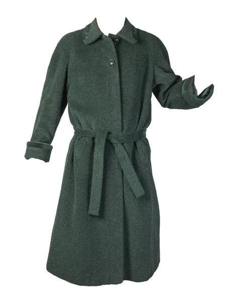 Beyaz bir arka planda kapüşonlu kadın yün ceket..