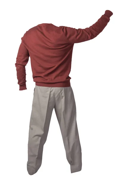 Camisola masculina e calças isoladas em fundo branco. coágulo casual — Fotografia de Stock