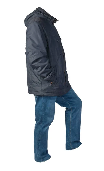 Мужская куртка и джинсы изолированы на белом фоне . — стоковое фото