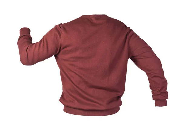 Strickpullover mit Reißverschluss auf weißem Hintergrund. Pullover für Männer unter dem Hals . — Stockfoto