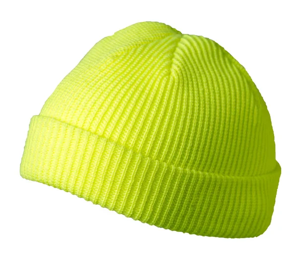 Cappello a maglia Docker isolato su sfondo bianco. cappello da rapper alla moda. cappello pescatore — Foto Stock