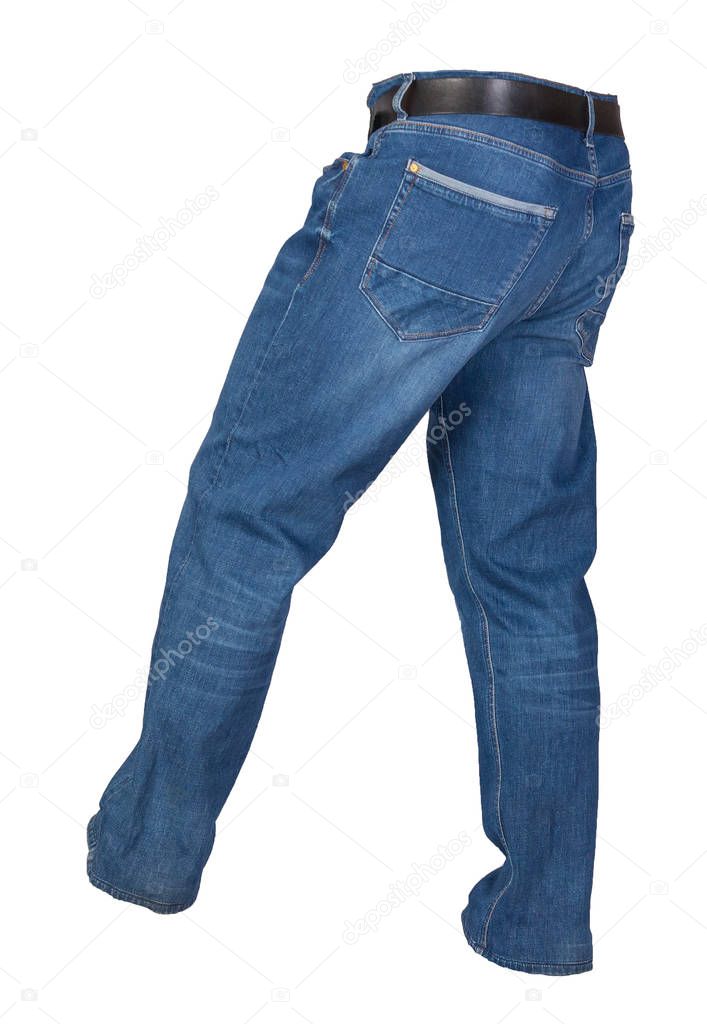 Blue jeans isolated on white background.Beautiful jeans