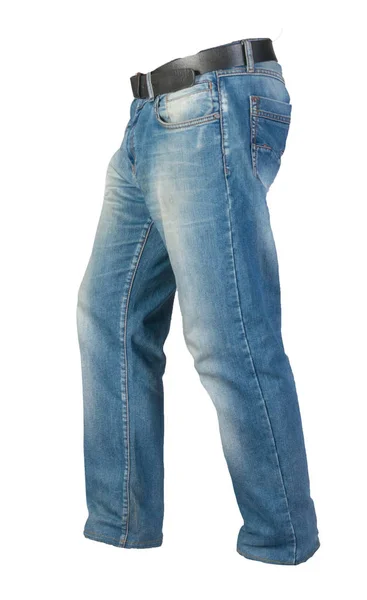 Blå jeans isolerad på vit bakgrund. Vackra jeans — Stockfoto