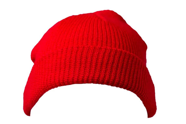 Dockerは白い背景に隔離された帽子を編んだ。ファッショナブルなラップ — ストック写真