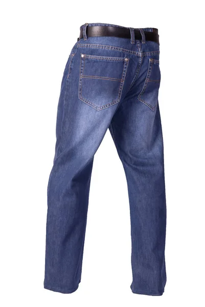 Niebieskie dżinsy na białym tle. Piękny dżinsy — Zdjęcie stockowe