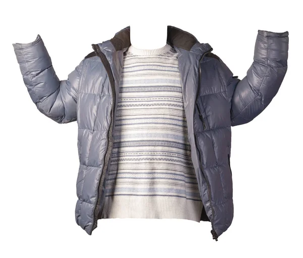 白い背景に隔離されたジャケットとセーター — ストック写真