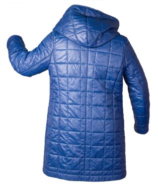 Kapüşonlu kadın ceketi beyaz arka planda izole edilmiş..