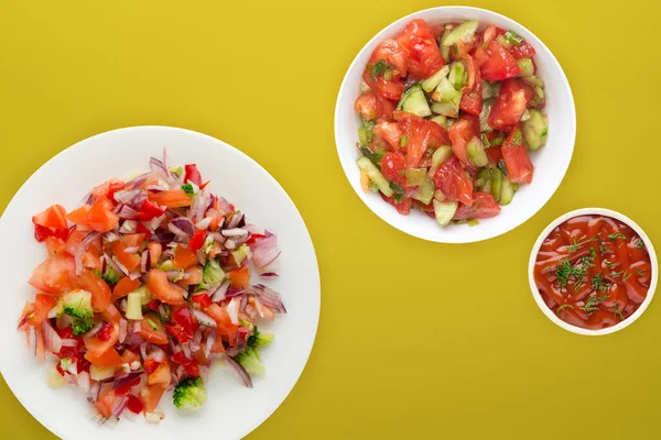 Vegetáriánus étel. saláta, zöldség — Stock Fotó