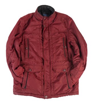 Men's red  jacket   isolated on a white background. Windbreaker 
