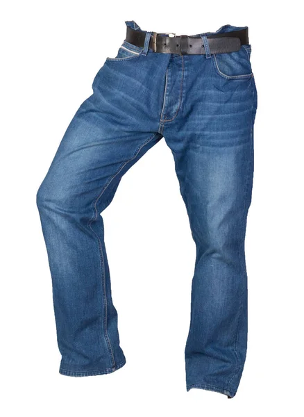 Синие джинсы на белом фоне. — стоковое фото