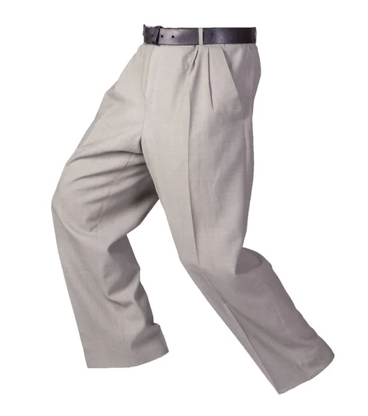 Gray Pants Isolated White Background Fashion Men Trousers — Stockfoto