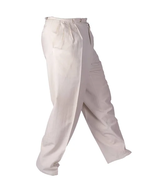 White Pants Isolated White Background Fashion Men Trousers — ストック写真