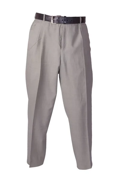 Lignt Gray Pants Isolated White Background Fashion Men Trousers — ストック写真