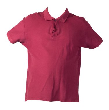 Kısa kollu, koyu kırmızı tişört beyaz arka plan pamuk gömleğine izole edilmiş. Sıradan stil